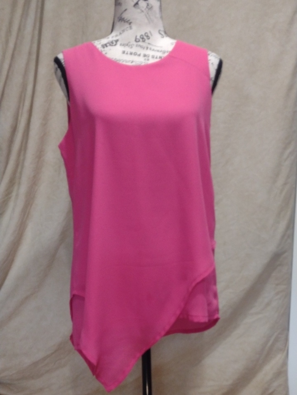 Ricki's Hot Pink Sleeveless Asymmetric Tunic